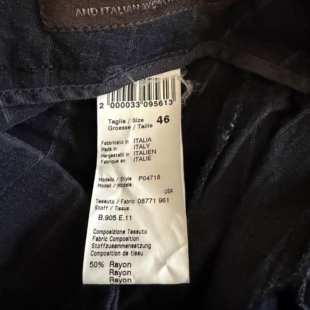 Peserico Fleece Wool Blend Pinstripe Ankle Pants Italy Sz 46 US 10 Academia Work - Picture 10 of 13